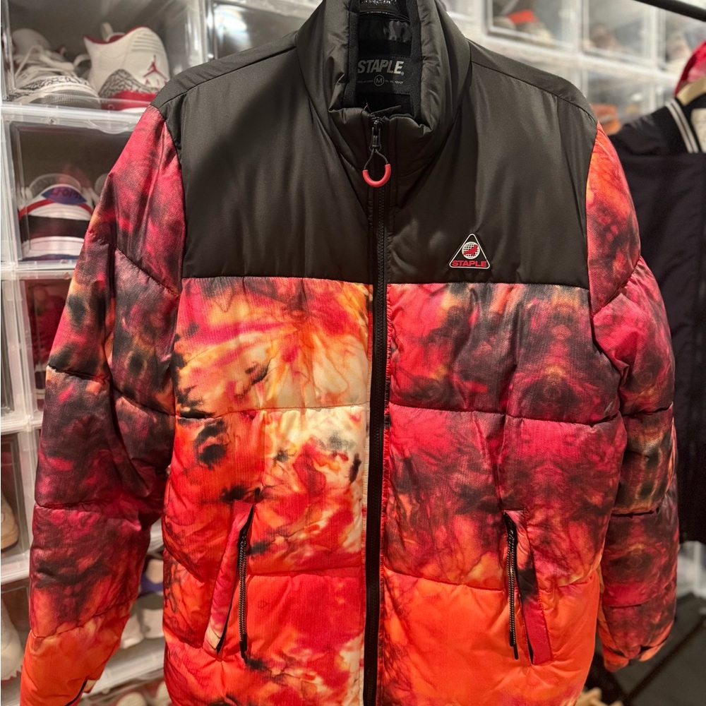 Staple Supernova Bubble Puffer Jacket “Lava” colorway